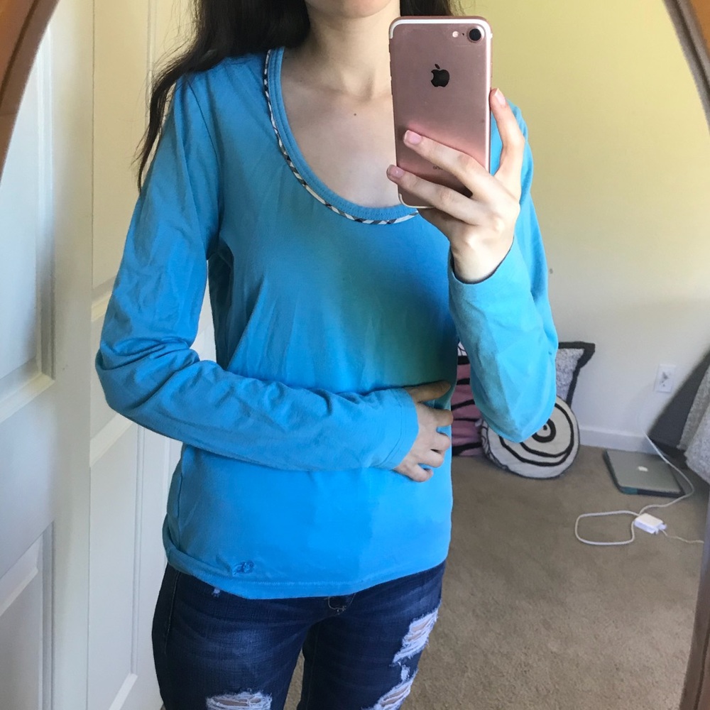 burberry blue long sleeve top